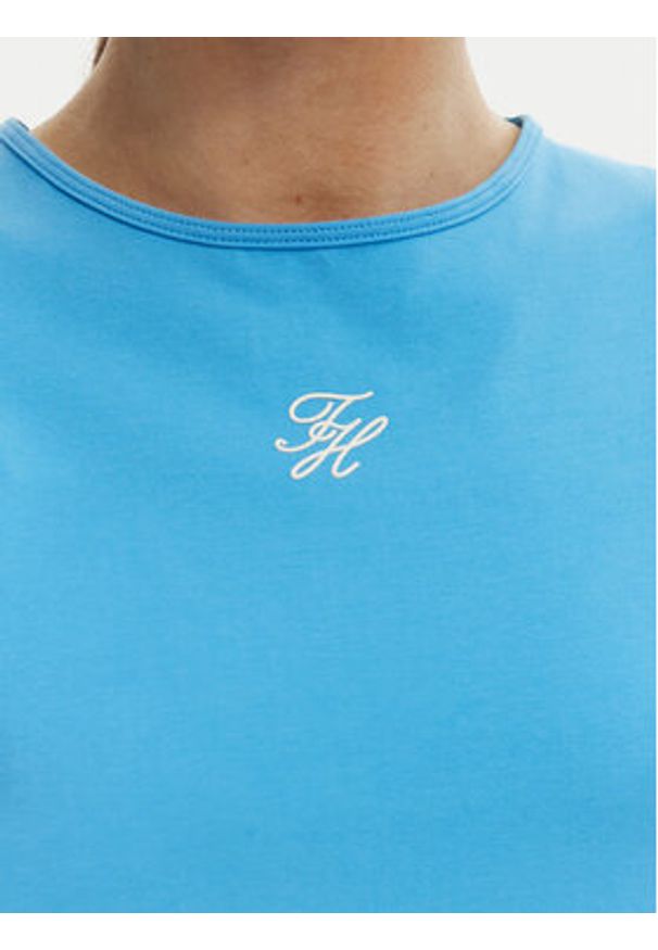 TOMMY HILFIGER - Tommy Hilfiger T-Shirt WW0WW48710 Niebieski Slim Fit. Kolor: niebieski. Materiał: bawełna