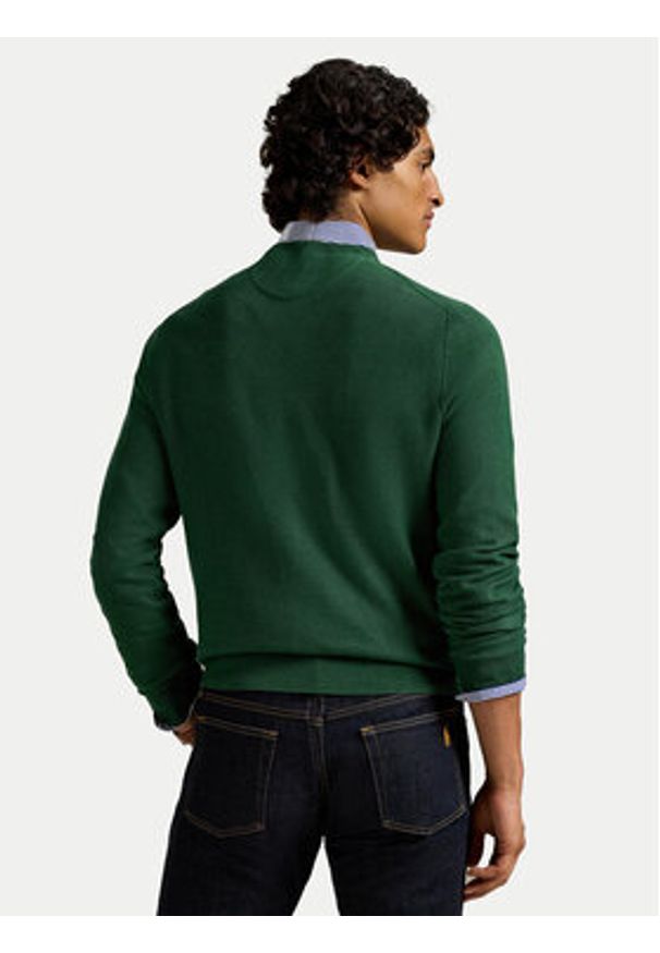 Polo Ralph Lauren Sweter 710918163521 Zielony Regular Fit. Typ kołnierza: polo. Kolor: zielony. Materiał: bawełna