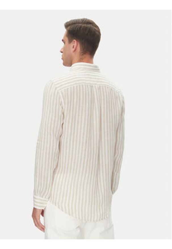 TOMMY HILFIGER - Tommy Hilfiger Koszula Essential MW0MW38581 Beżowy Regular Fit. Kolor: beżowy. Materiał: len