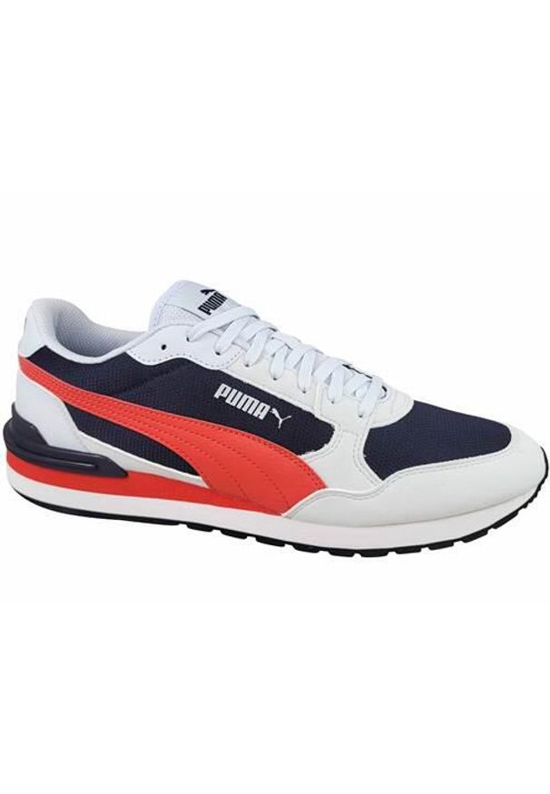 Buty do biegania męskie Puma St Runner V4 Mesh. Zapięcie: sznurówki. Kolor: czerwony, niebieski, wielokolorowy. Materiał: mesh. Szerokość cholewki: normalna