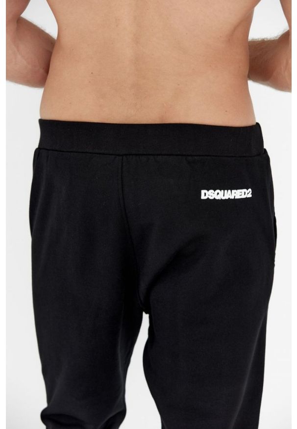 DSQUARED2 Czarne spodnie męskie relax dean joggers, Rozmiar XXL. Kolor: czarny. Materiał: bawełna
