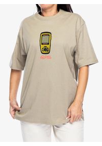 Koszulka bawełniana Gramicci Gps Tee. Kolor: beżowy. Materiał: bawełna