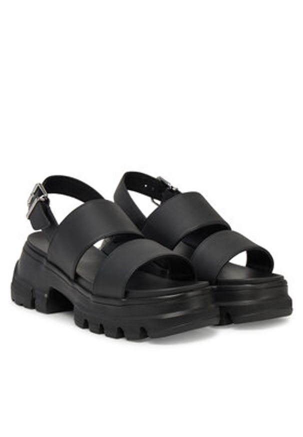 Tommy Jeans Sandały Tjw Chunky City Sandal EN0EN02750 Czarny. Kolor: czarny. Materiał: skóra