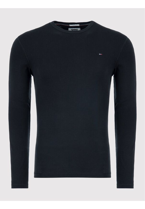 Tommy Jeans Longsleeve DM0DM04409 Czarny Slim Fit. Kolor: czarny. Materiał: bawełna. Długość rękawa: długi rękaw