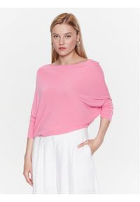 Kontatto Sweter 3M9008 Różowy Regular Fit. Kolor: różowy. Materiał: wiskoza