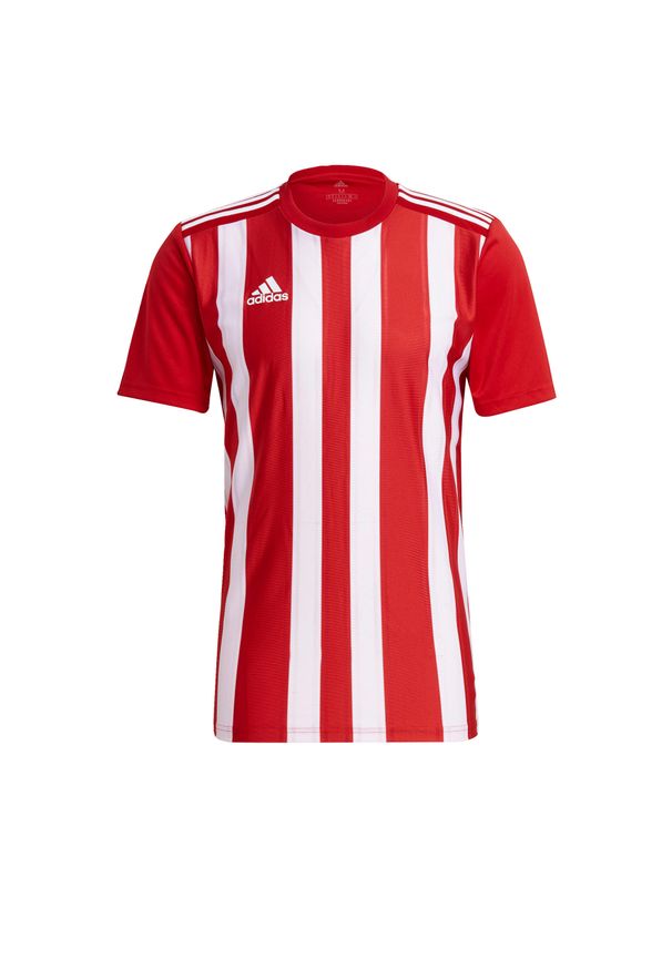 Adidas - Koszulka męska adidas Striped 21 Jersey. Kolor: biały, czerwony, wielokolorowy. Materiał: jersey. Sport: piłka nożna