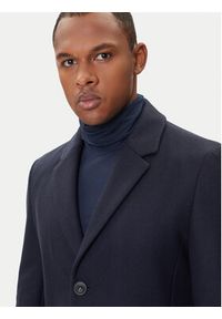 Hugo - HUGO Płaszcz wełniany Migor2541 50546528 Granatowy Slim Fit. Kolor: niebieski. Materiał: wełna #6