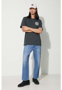 Converse t-shirt bawełniany kolor zielony z nadrukiem. Kolor: zielony. Materiał: bawełna. Długość rękawa: krótki rękaw. Długość: krótkie. Wzór: nadruk. Styl: klasyczny #7