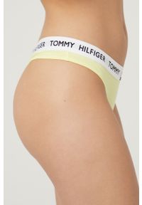 TOMMY HILFIGER - Tommy Hilfiger stringi kolor żółty. Kolor: żółty. Materiał: włókno, materiał