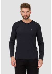 Guess - GUESS Czarny longsleeve New Tech Str T. Kolor: czarny. Długość rękawa: długi rękaw #1