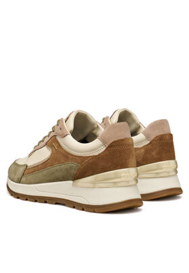Geox Sneakersy D Desya B Abx D563LB 000BC C1SB3 Beżowy. Kolor: beżowy. Materiał: zamsz, skóra