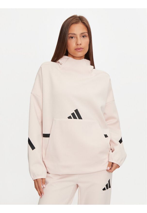 Adidas - adidas Bluza Z.N.E. JF4782 Różowy Loose Fit. Kolor: różowy. Materiał: bawełna