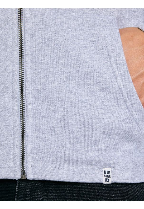 Big-Star - Bluza męska rozpinana szara Madorol 901. Kolor: szary. Wzór: gładki