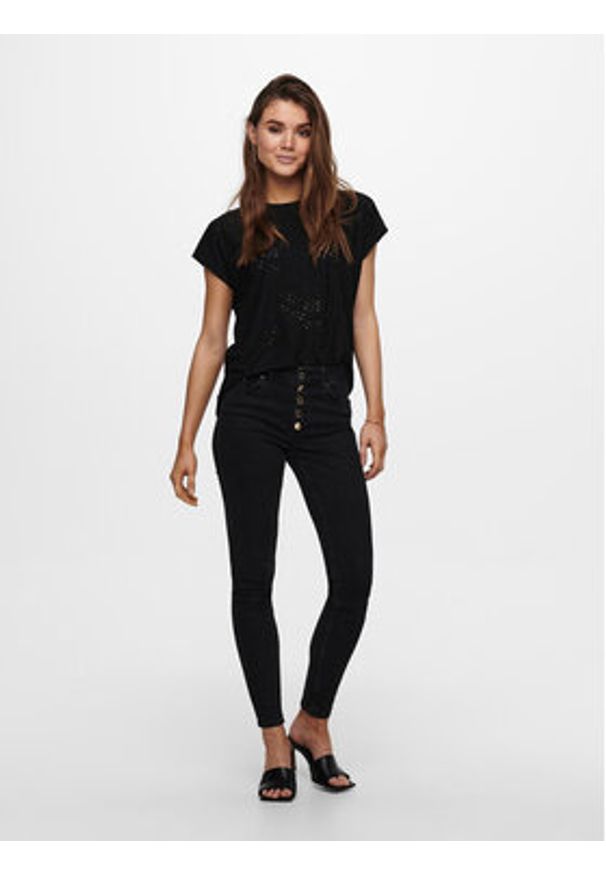only - ONLY Bluzka Smilla 15231005 Czarny Regular Fit. Kolor: czarny. Materiał: syntetyk