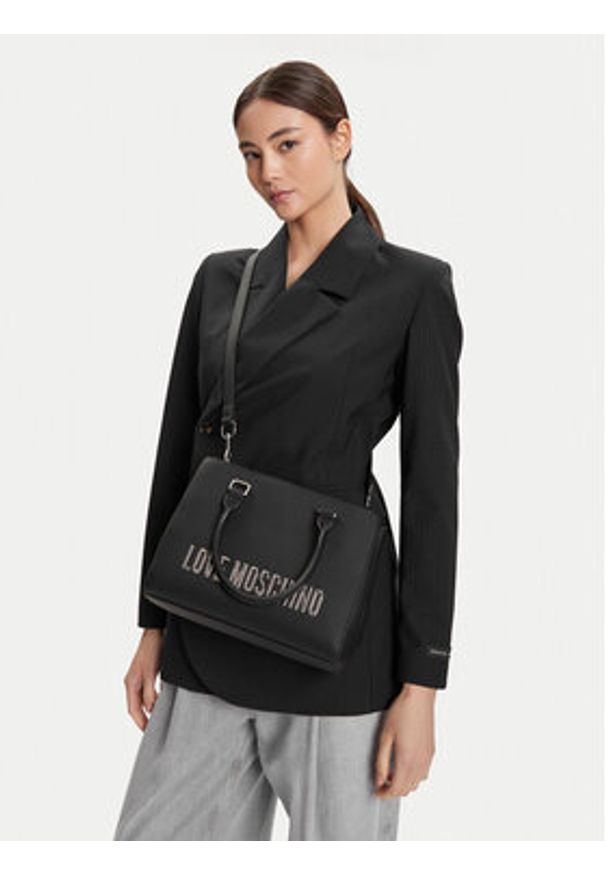 Love Moschino - LOVE MOSCHINO Torebka JC4022PP1NKD000B Czarny. Kolor: czarny. Materiał: skórzane