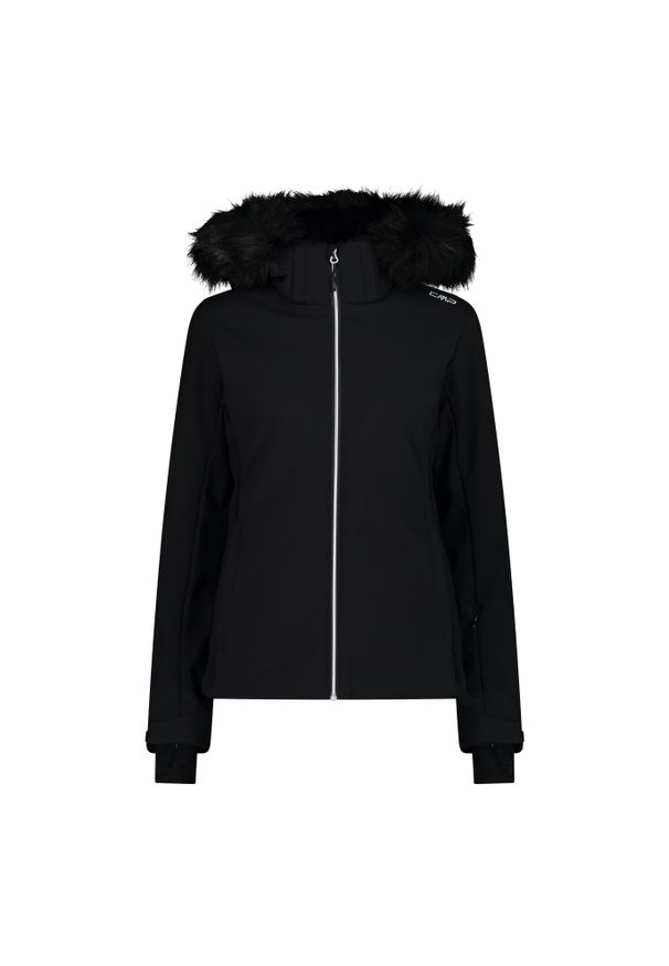 Kurtka damska narciarska CMP 34W4546F. Typ kołnierza: kaptur. Kolor: biały. Materiał: softshell. Sezon: zima. Sport: narciarstwo