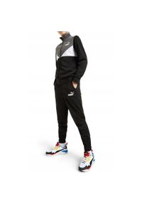 Dres komplet dresowy dziecięcy dla chłopca Puma Colorblock. Okazja: na uczelnię. Kolor: czarny. Materiał: dresówka. Styl: sportowy