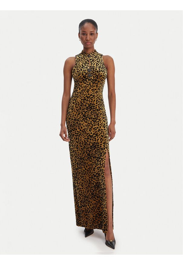 Guess Sukienka wieczorowa W6RK10 KA652 Beżowy Regular Fit. Kolor: beżowy. Materiał: syntetyk. Styl: wizytowy