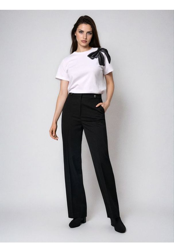 Sinsay - Spodnie palazzo - czarny. Kolor: czarny