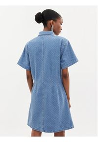 Custommade Sukienka jeansowa Jamilah Dots 999449457 Niebieski Regular Fit. Kolor: niebieski. Materiał: bawełna