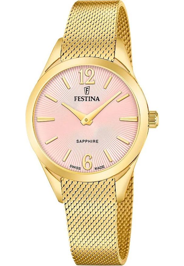 Zegarek damski Festina F20077-2 złoty. Kolor: złoty