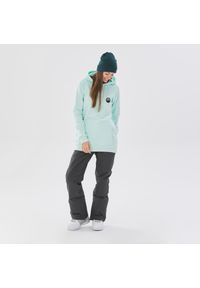 DREAMSCAPE - Bluza snowboardowa damska Dreamscape SNB HDY. Kolor: zielony. Materiał: bawełna, tkanina, poliester, prążkowany, elastan, materiał. Sport: snowboard #1