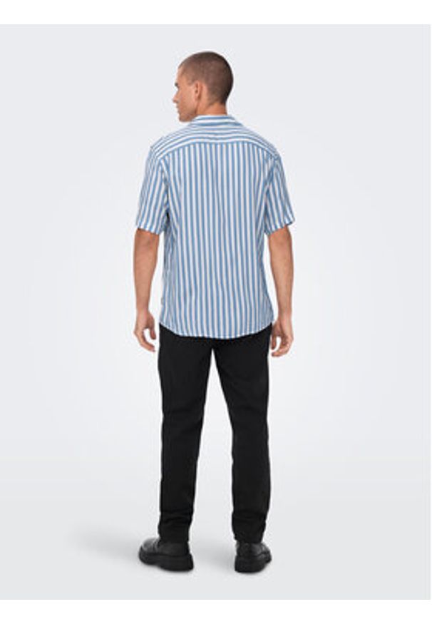 Only & Sons Koszula 22013267 Niebieski Regular Fit. Kolor: niebieski. Materiał: wiskoza