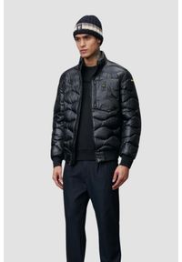 Blauer USA - BLAUER Czarna kurtka męska Daniel Short Jackets. Kolor: czarny. Materiał: poliamid