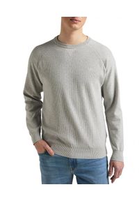 Lee - LEE RAGLAN CREW KNIT MĘSKI SWETER KLASYCZNY LOGO GREY MELE L83PKH37. Długość rękawa: raglanowy rękaw. Styl: klasyczny