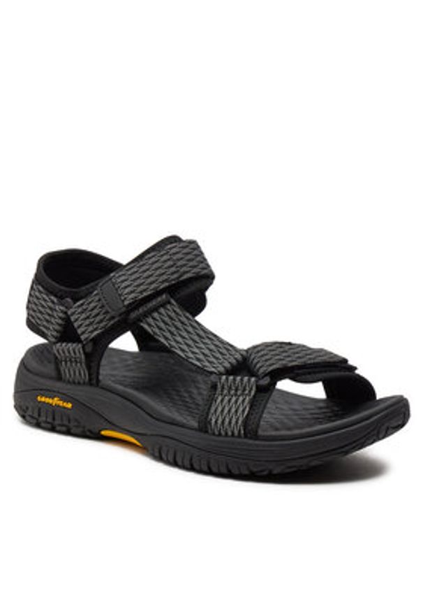 skechers - Skechers Sandały Lomell-Rip Tide 204351/BKGY Czarny. Kolor: czarny. Materiał: materiał