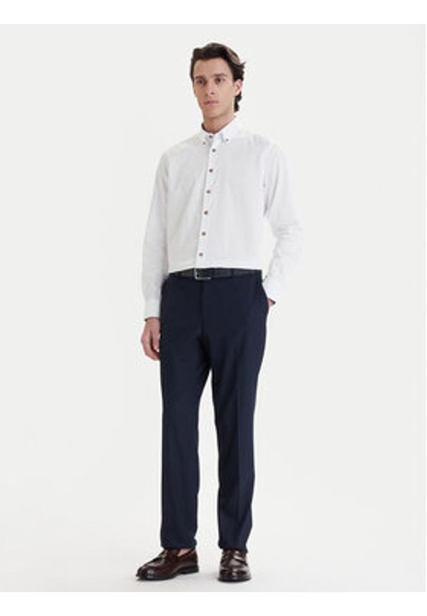 Bugatti Koszula 9350-78500C Biały Modern Fit. Kolor: biały. Materiał: bawełna