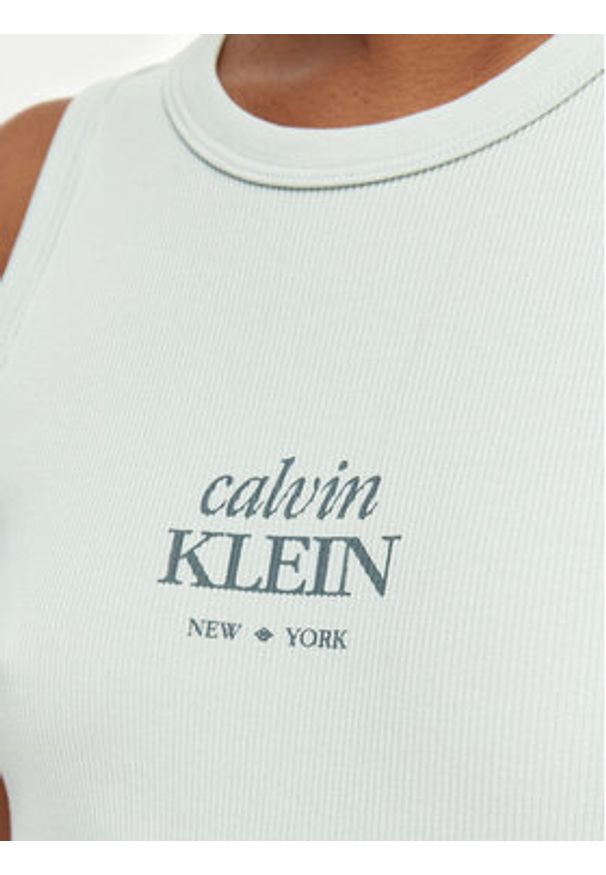 Calvin Klein Jeans Top LV047F239G Zielony jasny Slim Fit. Kolor: zielony. Materiał: bawełna