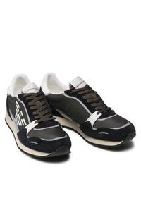 Emporio Armani Sneakersy X4X537 XM678 Q446 Khaki. Kolor: brązowy. Materiał: skóra, zamsz #6