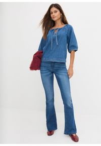 bonprix - Jeansy o kroju bootcut, mid waist, ze stretchem. Kolor: niebieski #2