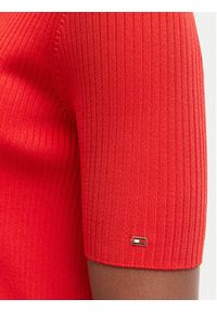 TOMMY HILFIGER - Tommy Hilfiger Kardigan WW0WW48482 Czerwony Slim Fit. Kolor: czerwony. Materiał: wiskoza #5