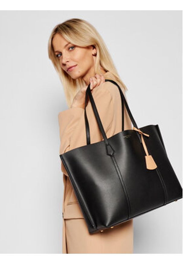 Tory Burch Torebka Perry Triple-Compartment Tote 81932 Czarny. Kolor: czarny. Materiał: skórzane