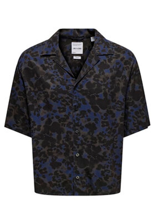 Only & Sons Koszula Harris 22032732 Granatowy Relaxed Fit. Kolor: niebieski. Materiał: wiskoza