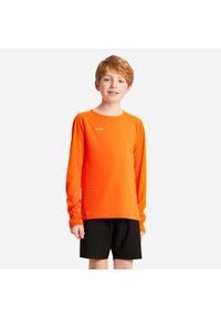 KIPSTA - Koszulka piłkarska z długim rękawem dla dzieci Kipsta Viralto Club. Kolor: pomarańczowy. Materiał: materiał. Długość rękawa: długi rękaw. Długość: długie. Sport: piłka nożna