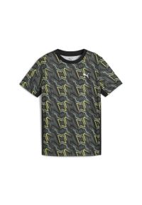 Puma - Młodzieżowa koszulka Essentials Poly PUMA Black. Kolor: czarny. Wzór: nadruk