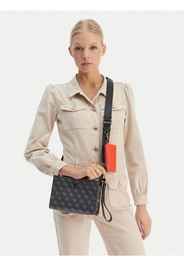 Guess Saszetka HMMILO P6157 Czarny. Kolor: czarny. Materiał: skóra