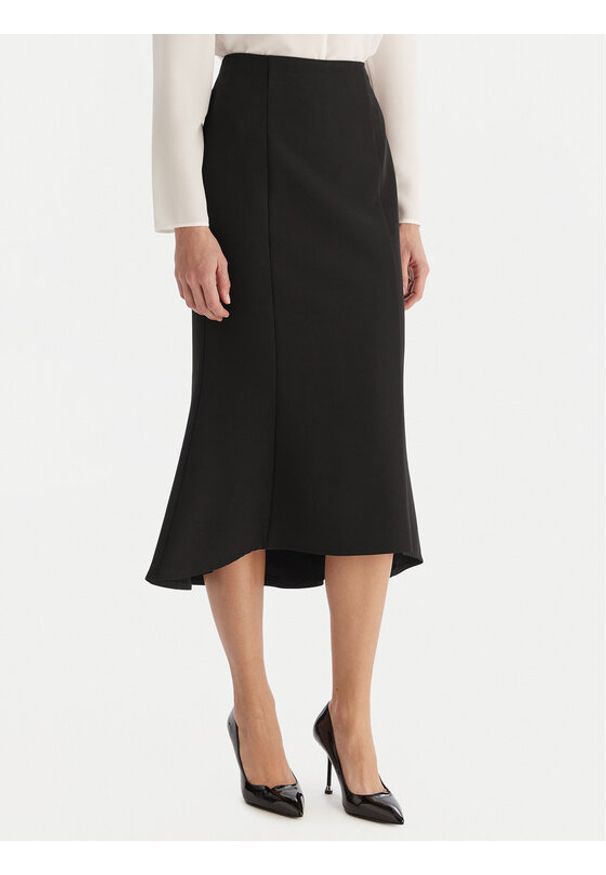 ACCESS FASHION Spódnica midi 54-6027-168 Czarny Regular Fit. Kolor: czarny. Materiał: syntetyk