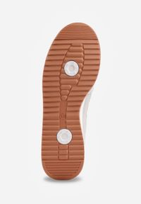 Born2be - Białe Sneakersy z Geometrycznym Motywem Jannata. Okazja: na co dzień. Kolor: biały. Materiał: jeans, dresówka. Wzór: geometria #5