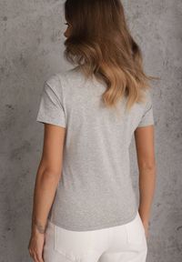 Renee - Szary T-shirt z Bawełny z Okrągłym Dekoltem Nedima. Okazja: na co dzień. Kolor: szary. Materiał: bawełna. Styl: casual, klasyczny #7