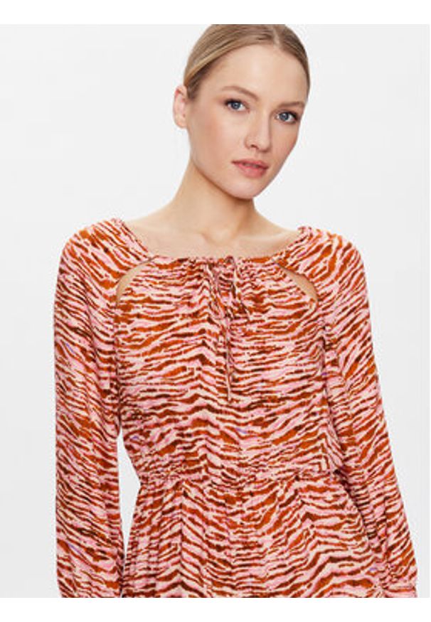 Sisley Sukienka codzienna 4KINLV034 Kolorowy Regular Fit. Okazja: na co dzień. Materiał: wiskoza. Wzór: kolorowy. Typ sukienki: proste. Styl: casual