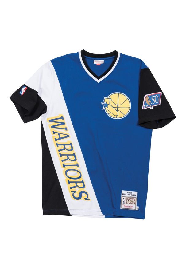 Mitchell & Ness - V-neck jersey Golden State Warriors NBA Authentic. Typ kołnierza: dekolt w serek. Kolor: czarny, niebieski, wielokolorowy. Materiał: jersey. Sport: koszykówka