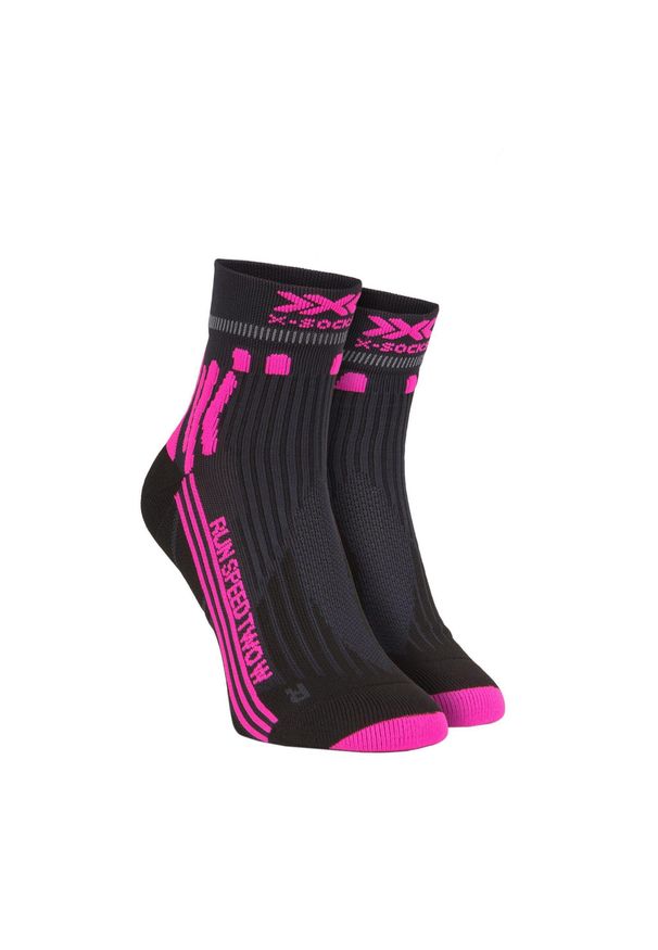 Skarpety biegowe damskie X-Socks Run Speed Two 4.0. Kolor: wielokolorowy, różowy, czarny. Sport: bieganie