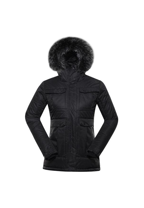 ALPINE PRO - Kurtka uniwersalna damska Alpine Pro Egypa. Typ kołnierza: kaptur. Kolor: czarny. Materiał: syntetyk. Sport: turystyka piesza