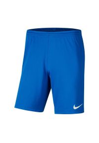 Nike - Spodenki Z Dzianiny Dla Dzieci Park III. Kolor: niebieski. Materiał: dzianina