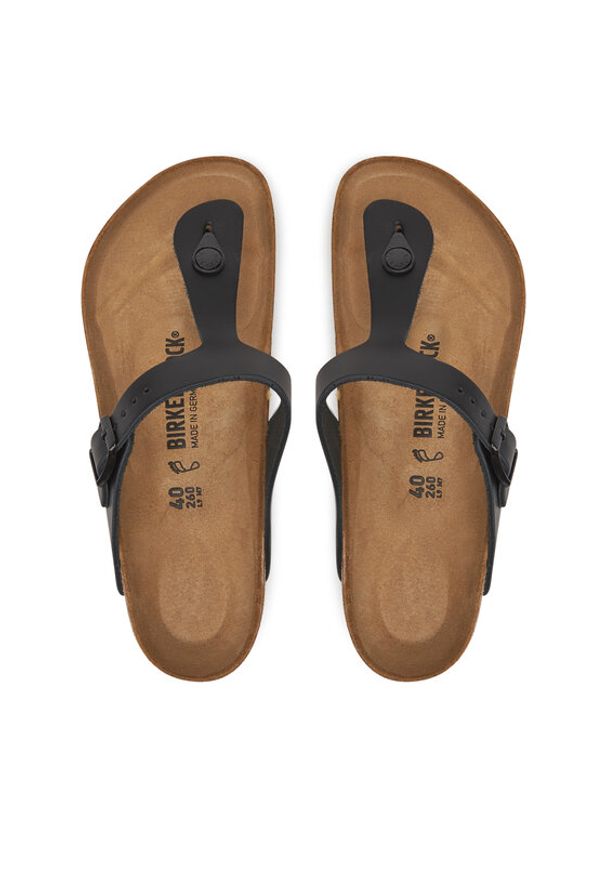 Birkenstock Japonki Gizeh 1029231 Czarny. Kolor: czarny. Materiał: skóra