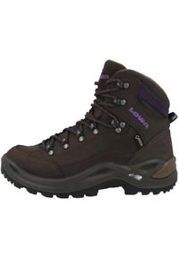 Buty trekkingowe damskie Lowa Renegade Gtx Mid. Wysokość cholewki: za kostkę. Zapięcie: sznurówki. Kolor: czarny, brązowy. Materiał: guma, materiał, syntetyk. Szerokość cholewki: normalna